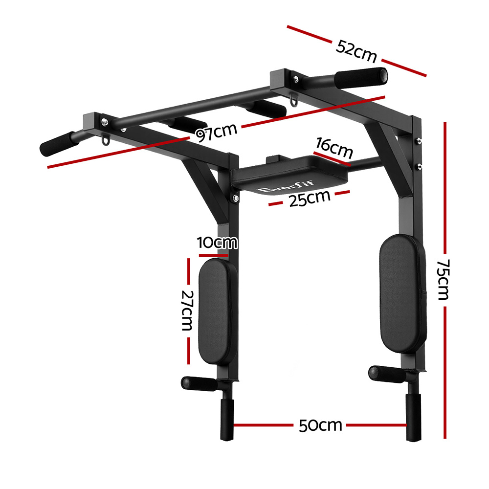 Everfit Pull Up Bar & Dip Station, 150kg Power Gym view 2