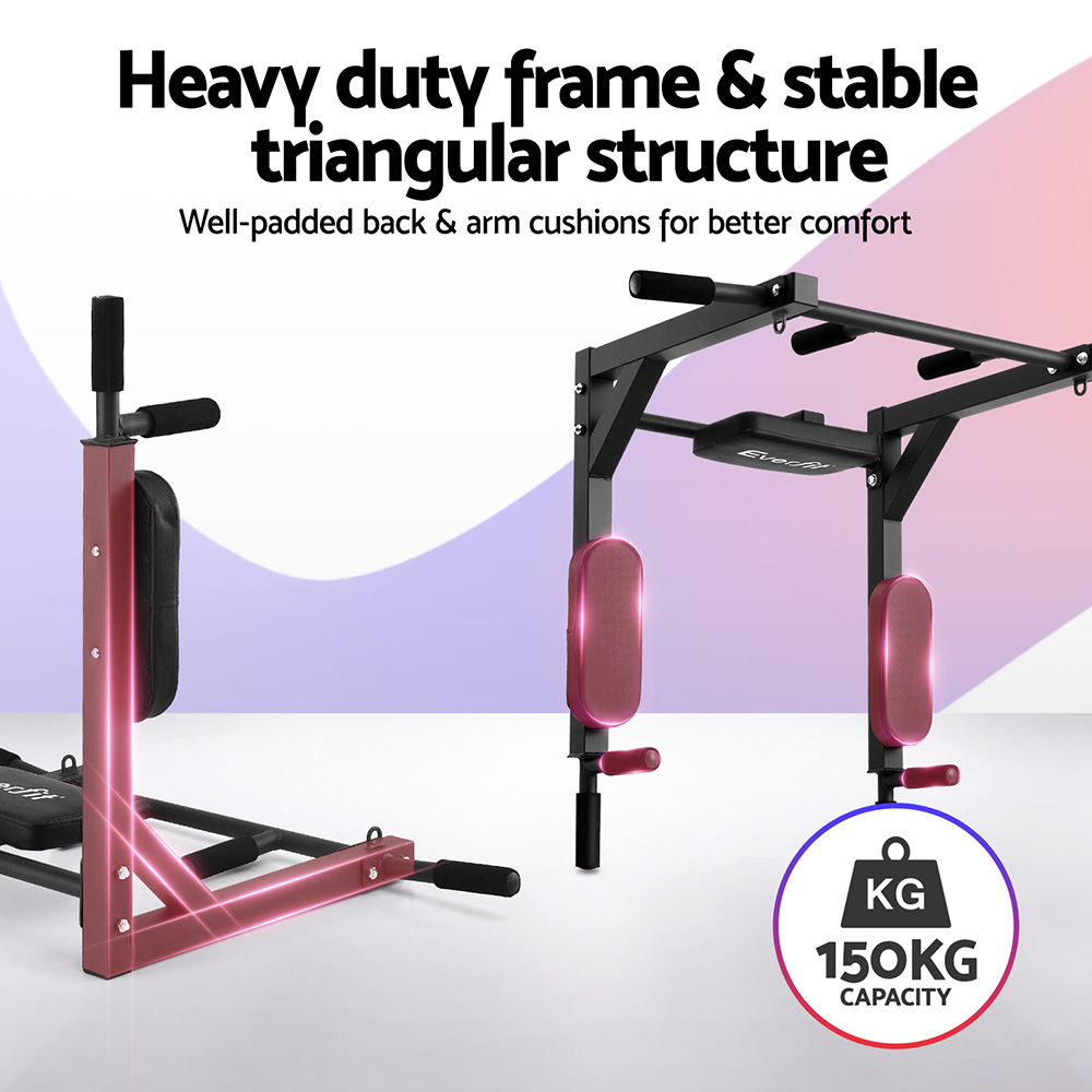 Everfit Pull Up Bar & Dip Station, 150kg Power Gym view 5