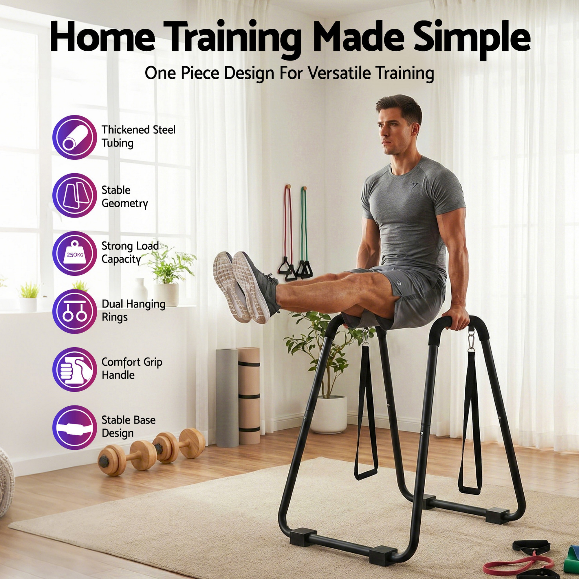 Everfit Dip Station Parallel Bars for Calisthenics Training view 4