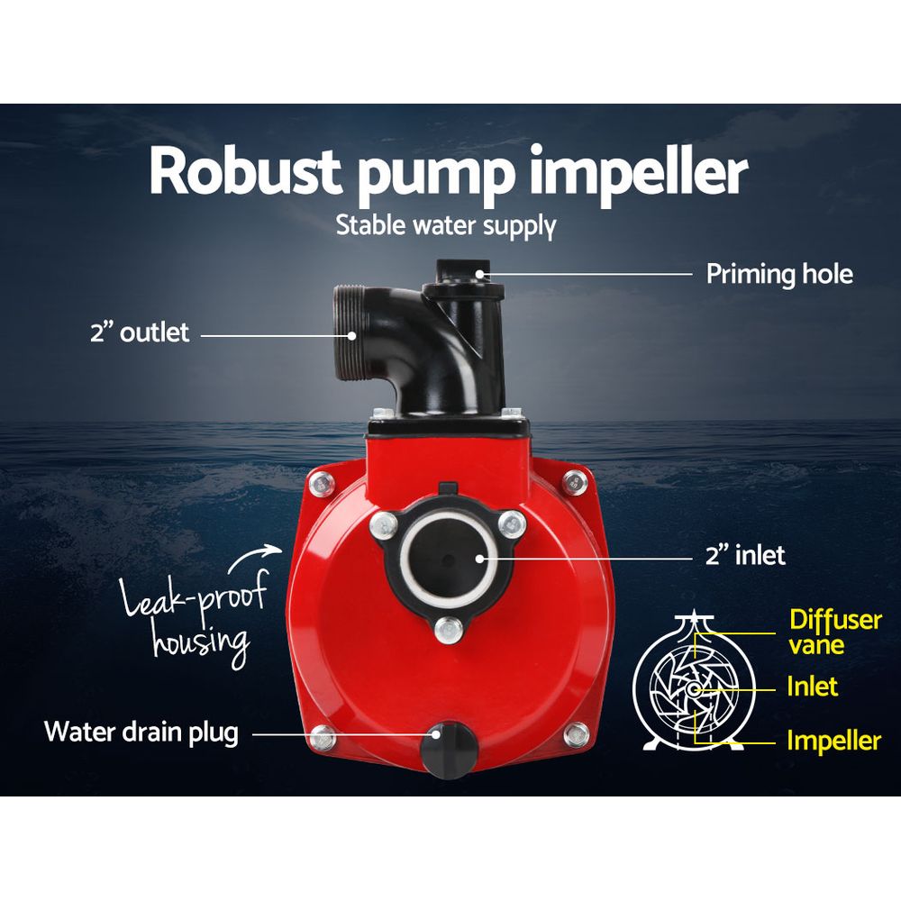 Giantz 2 Inch Petrol Water Pump 7HP 4 Stroke, High Flow view 5