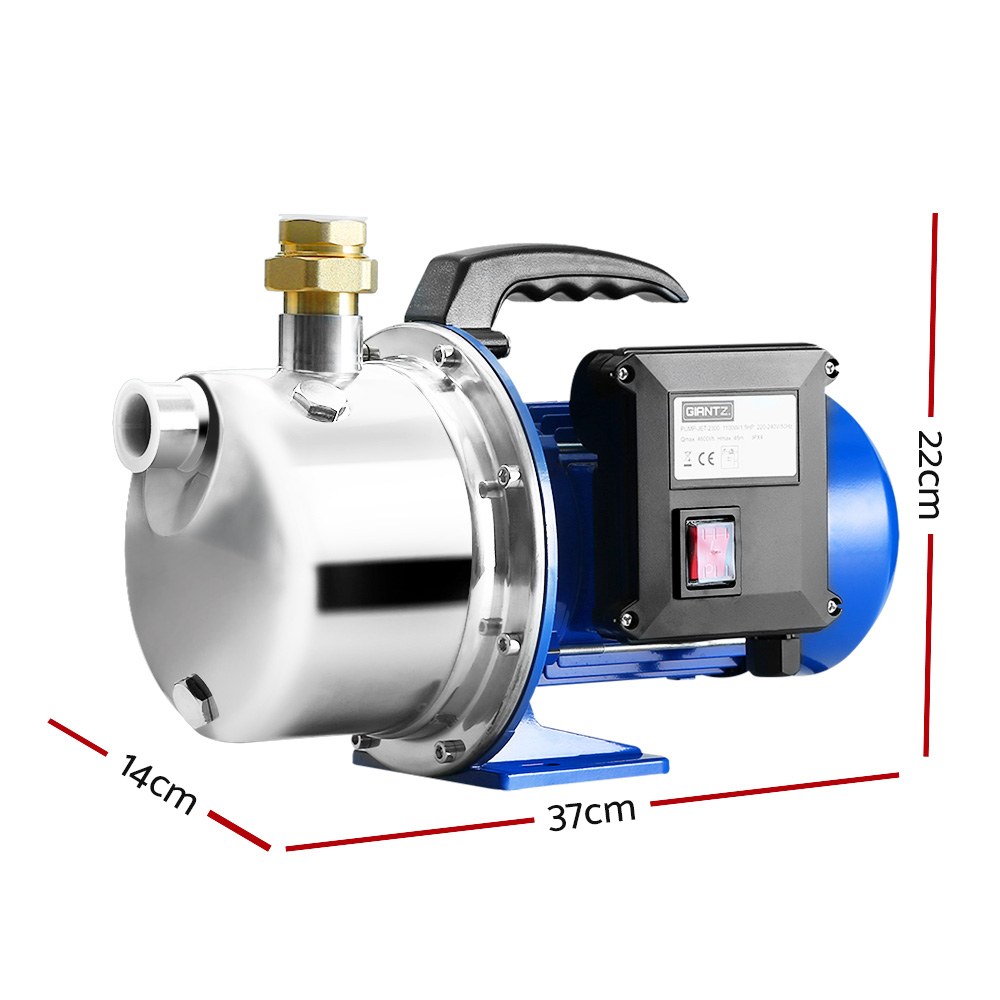 Giantz Water Jet Pump 1100W High Pressure for Irrigation view 2