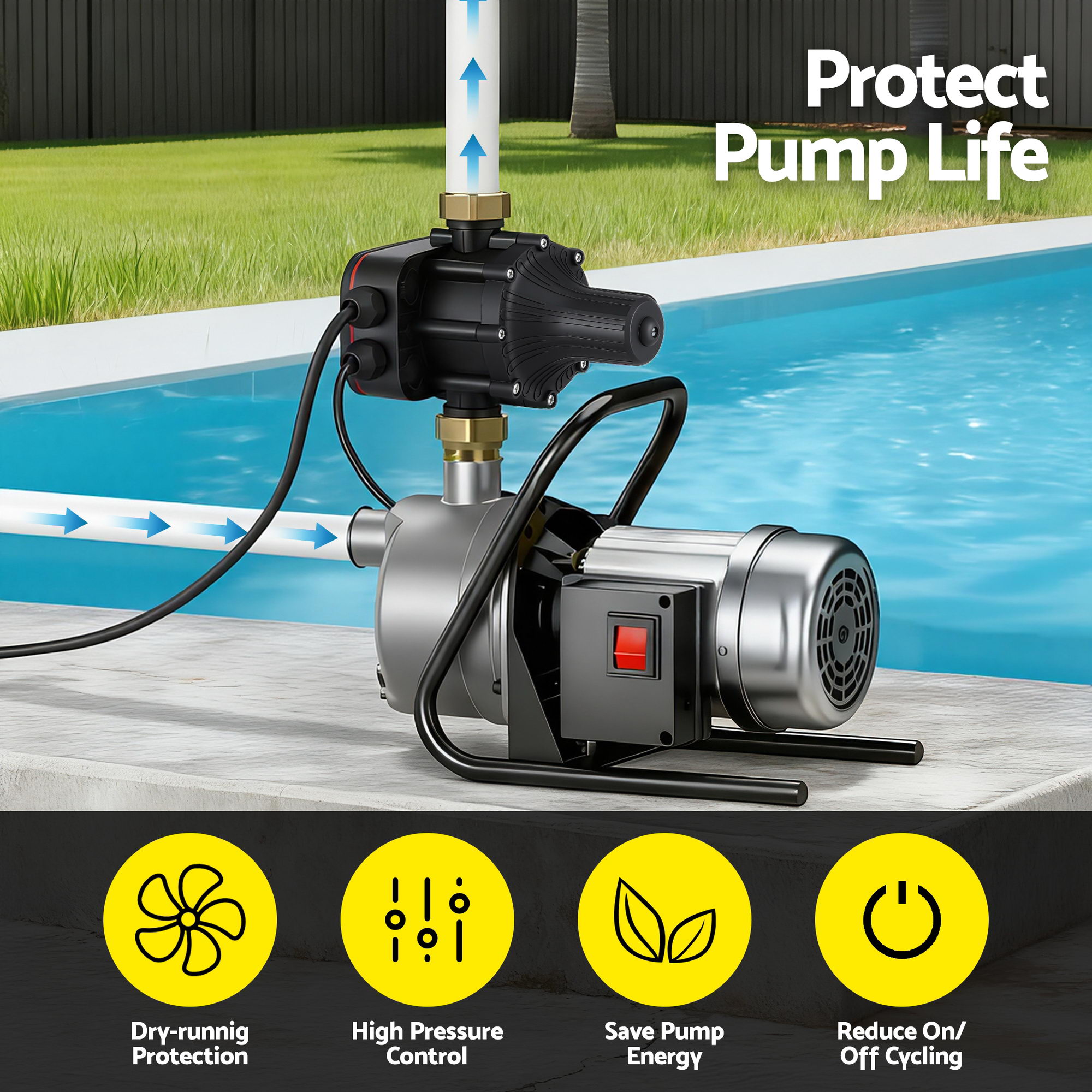Giantz Digital Water Pump Controller 16A 10 Bar view 4