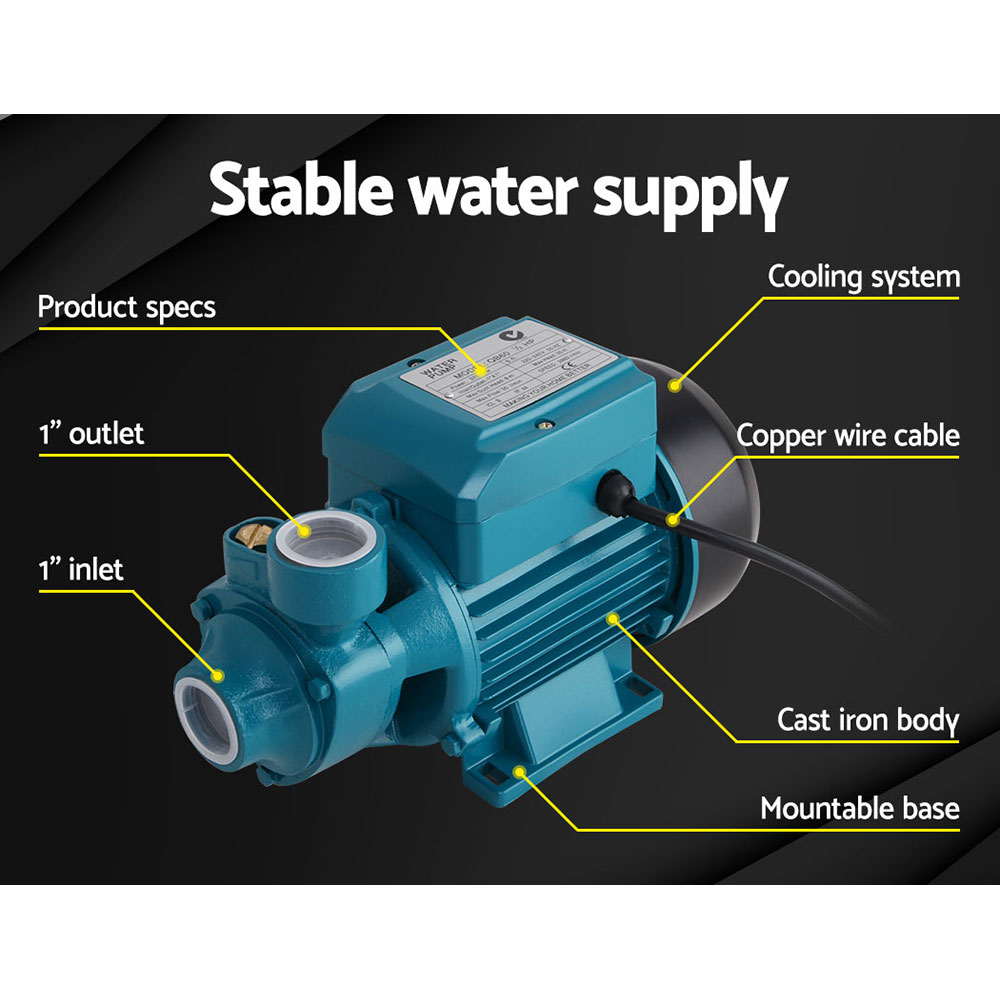 Giantz QB60 Peripheral Water Pump, 3 Colour Options view 2