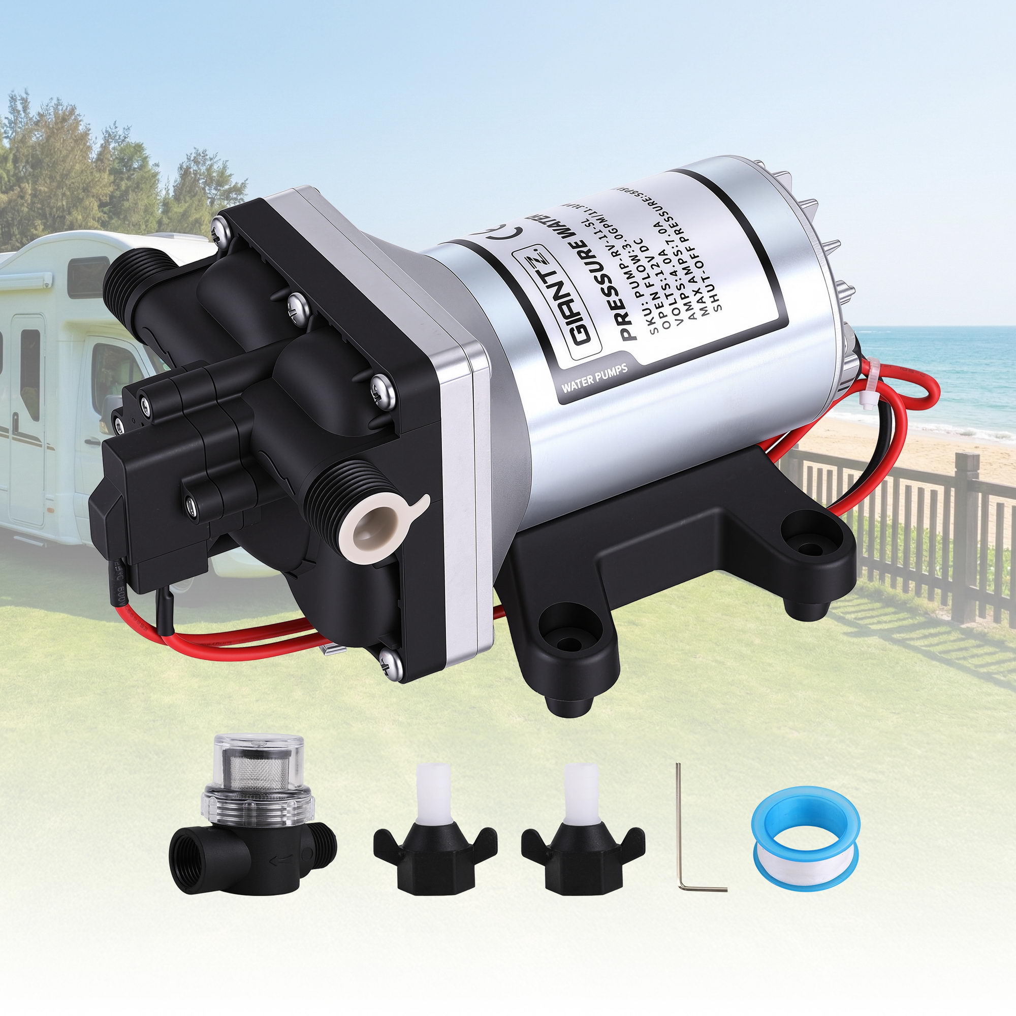 Giantz 12V Self Priming Water Pump 11.3L for Caravans