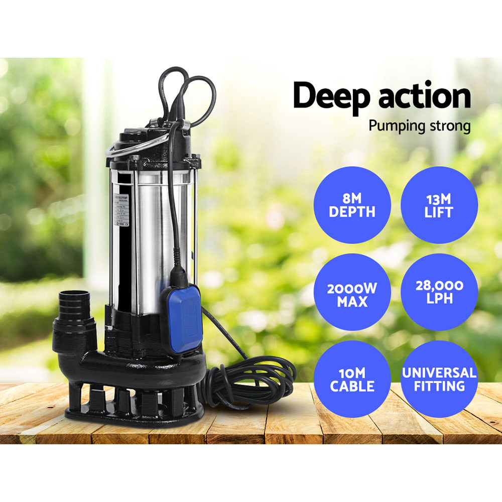 Giantz 2000W Automatic Submersible Dirty Water Pump view 3