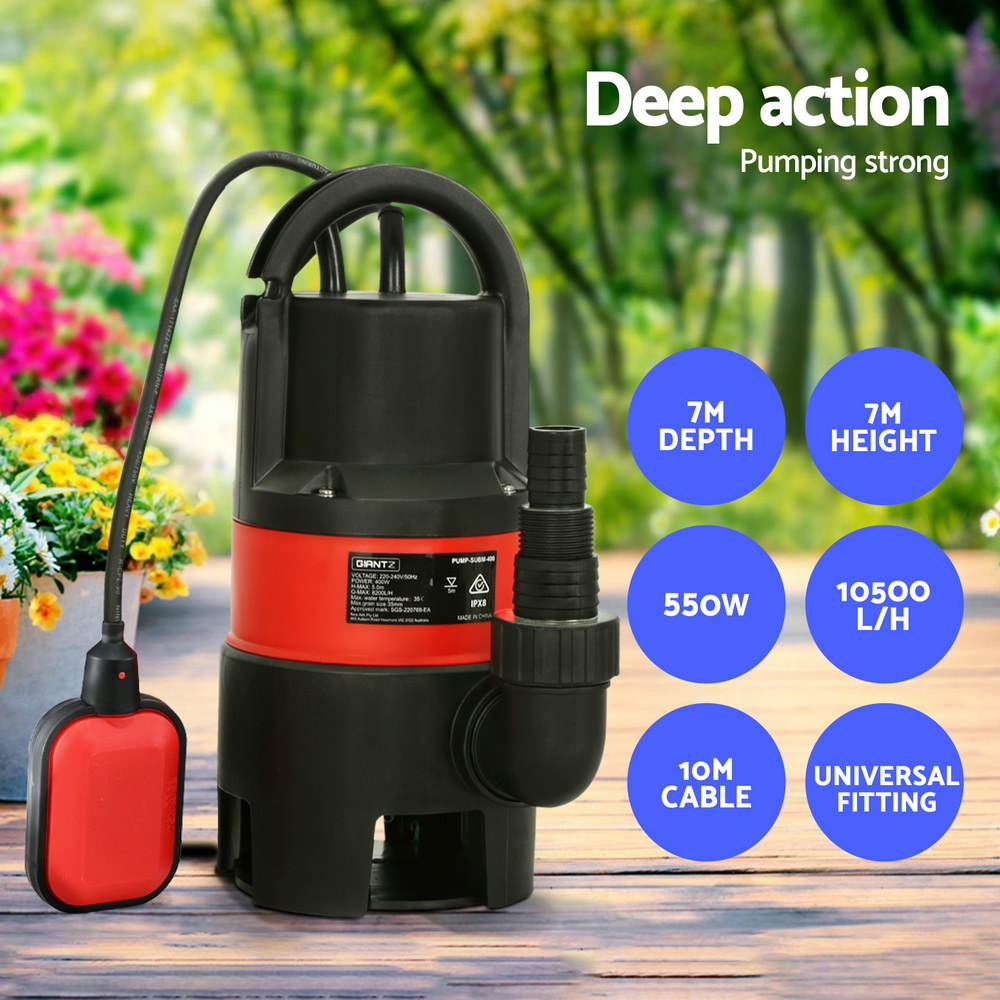 Giantz Garden Submersible Pump for Dirty Water, 400W to 750W view 5