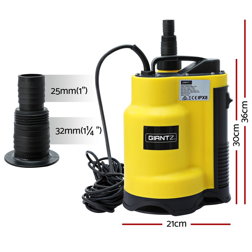 Giantz Submersible Pump for Dirty Water, 400W or 750W view 2