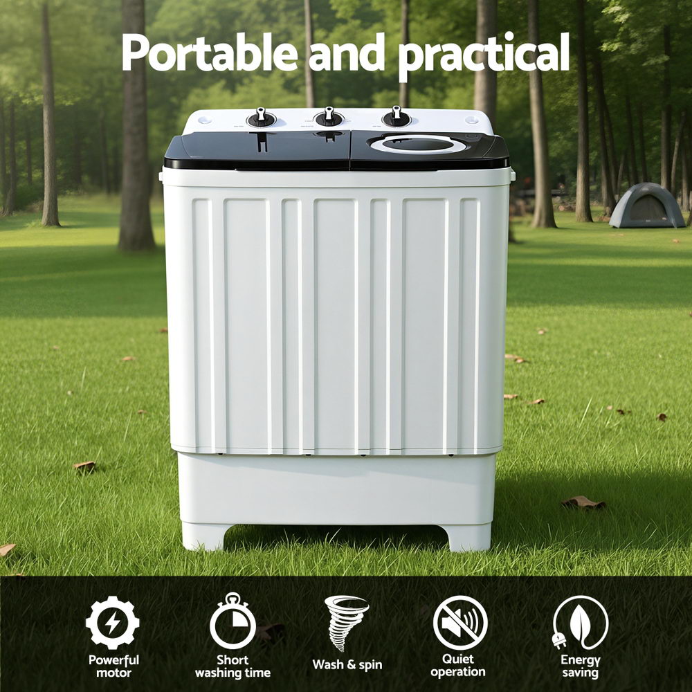 Devanti Twin Tub Portable Washing Machine Dual Capacity view 2