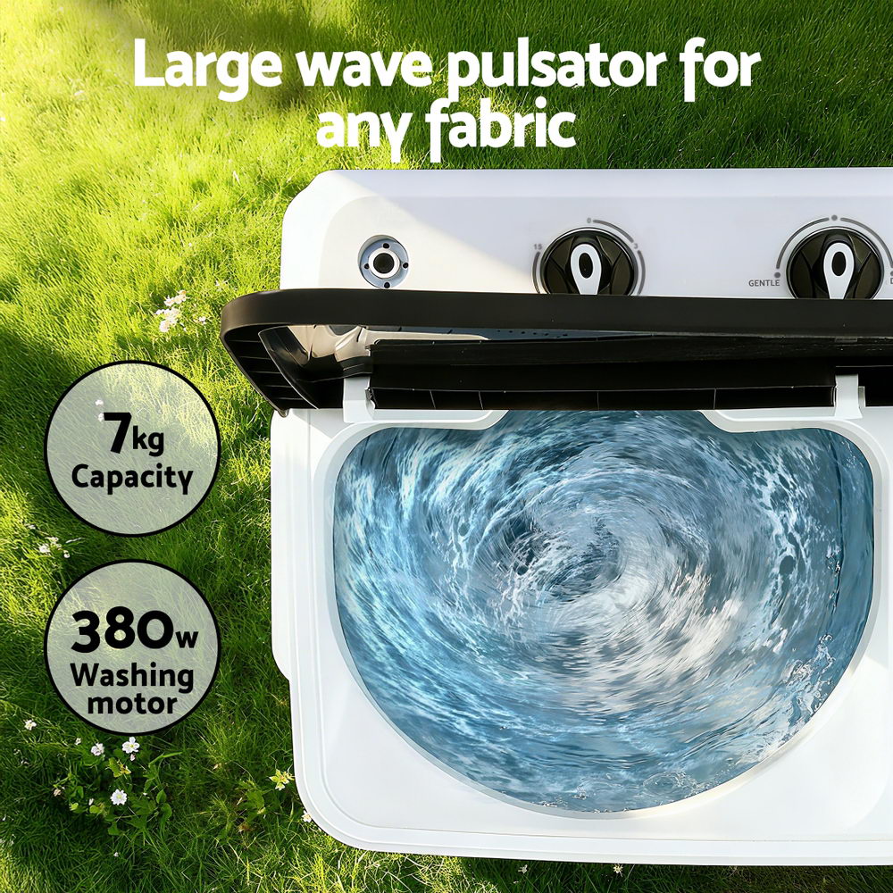 Devanti Twin Tub Portable Washing Machine Dual Capacity view 3