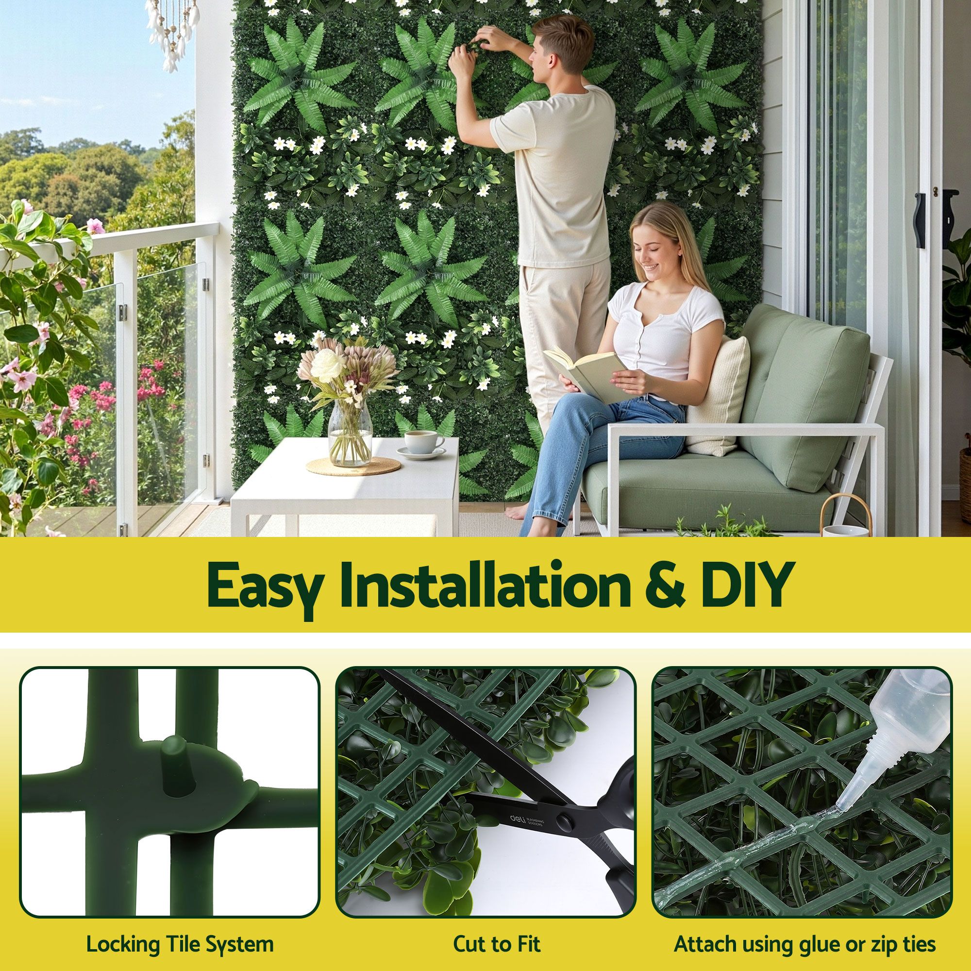 Gardeon Artificial Plant Wall Panels 40x60cm Multi-Style view 5