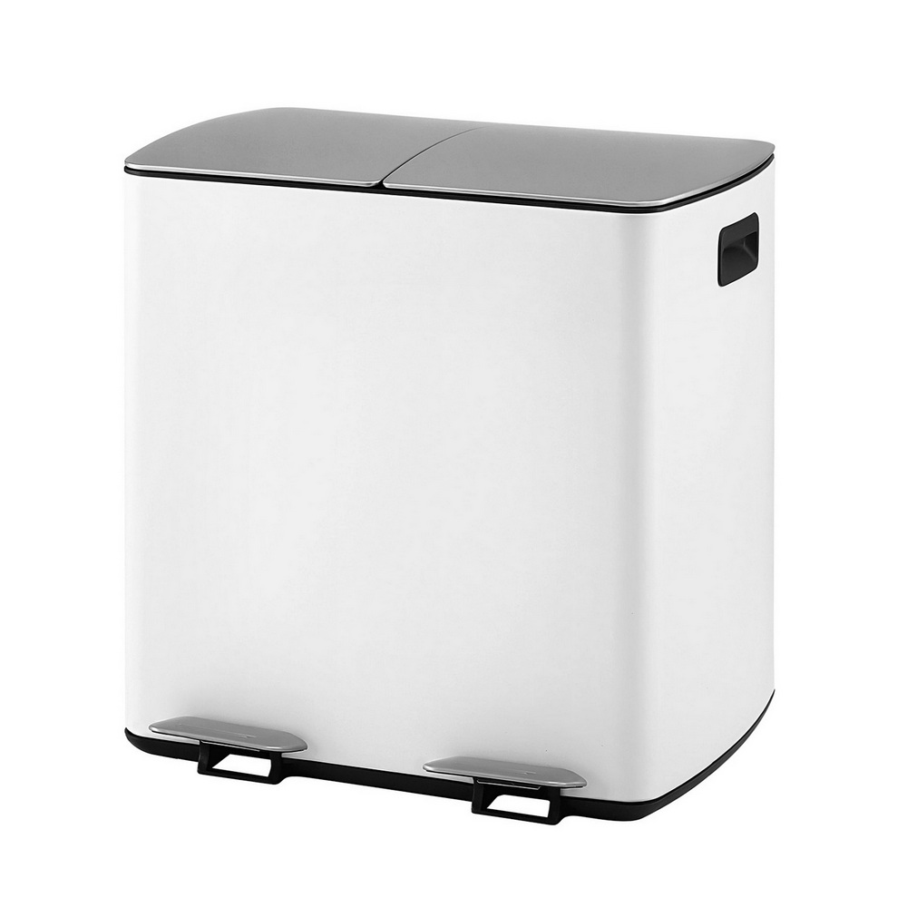 Cefito 40L Dual Compartment Pedal Bins, White