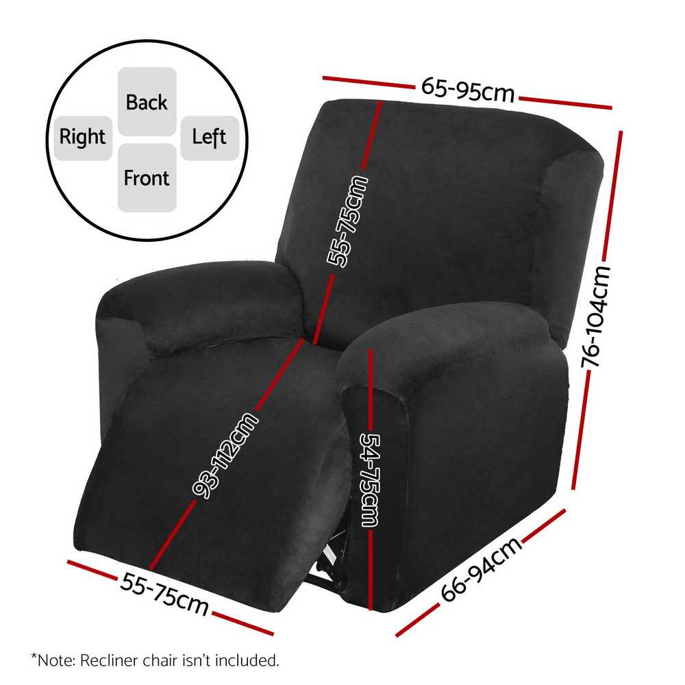 Artiss Recliner Chair Covers 1 Seater Velvet view 2
