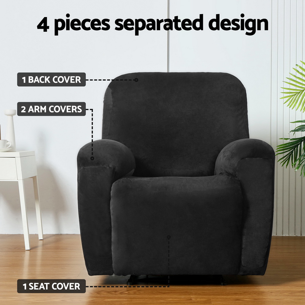 Artiss Recliner Chair Covers 1 Seater Velvet view 4