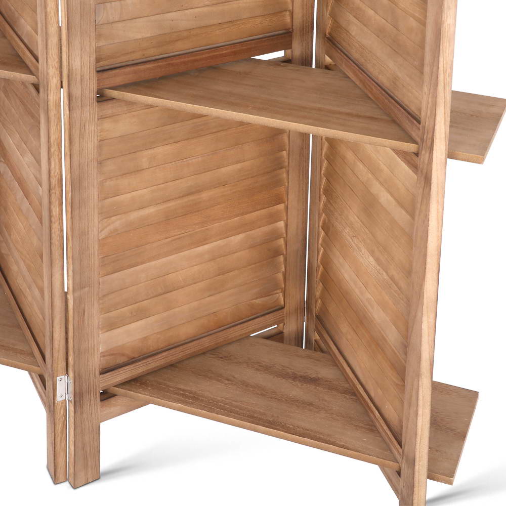 Artiss Shelf Oak Room Divider Screen in 3 or 4 Panels view 5