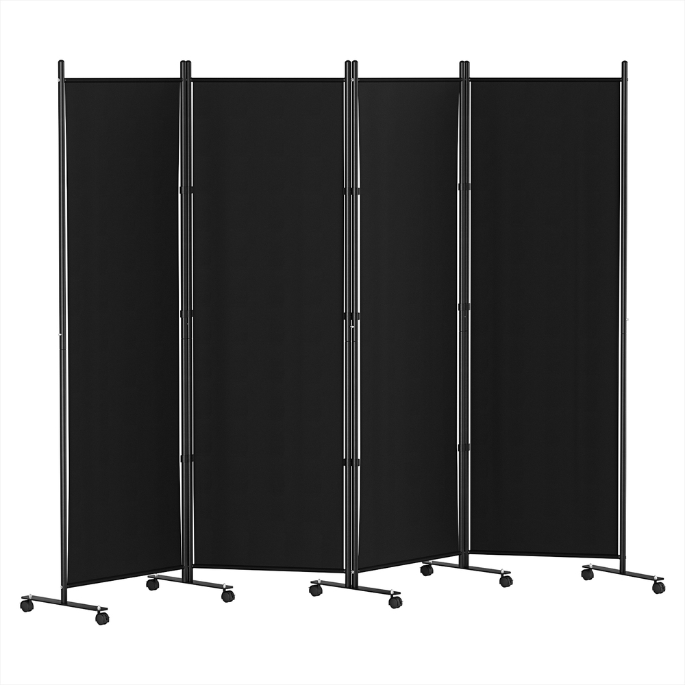Artiss 217cm Wheel Fabric Room Divider Screen Black