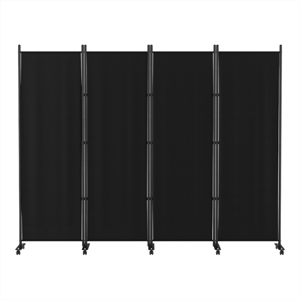 Artiss 217cm Wheel Fabric Room Divider Screen Black view 3