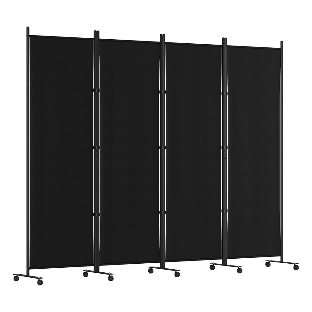 Artiss 217cm Wheel Fabric Room Divider Screen Black view 4