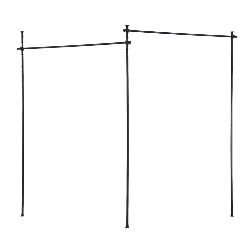 Artiss Extendable Curtain Rod Room Divider Black
