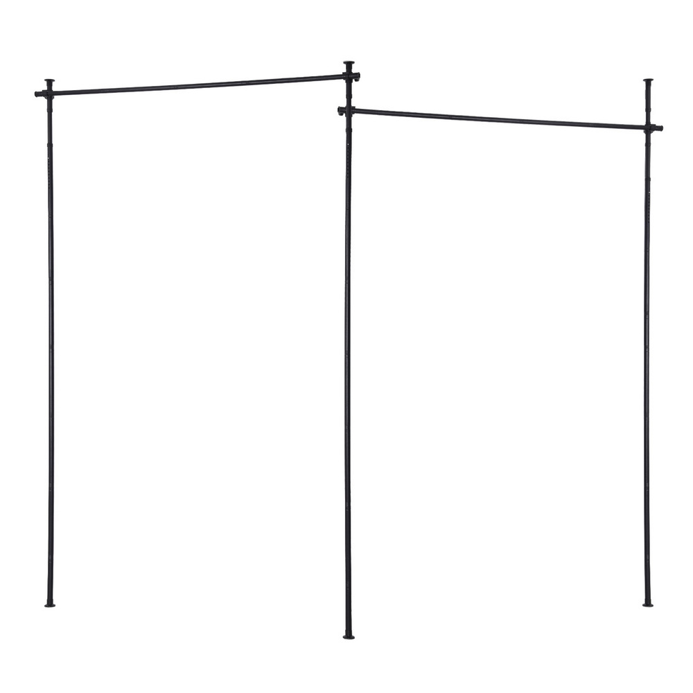 Artiss Extendable Curtain Rod Room Divider Black view 3