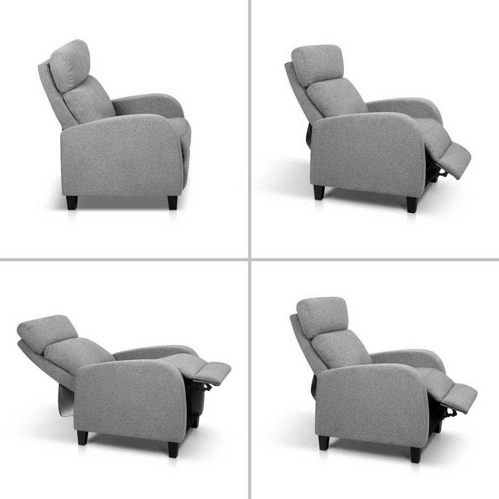 Artiss Fabric Reclining Armchair Grey view 4