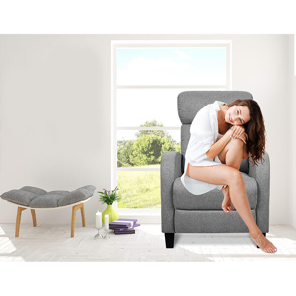 Artiss Fabric Reclining Armchair Grey view 5