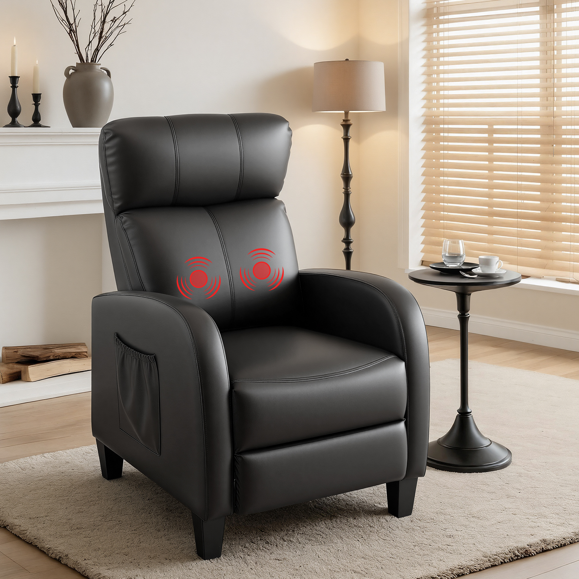Artiss Massage Recliner Chair Small PU Leather