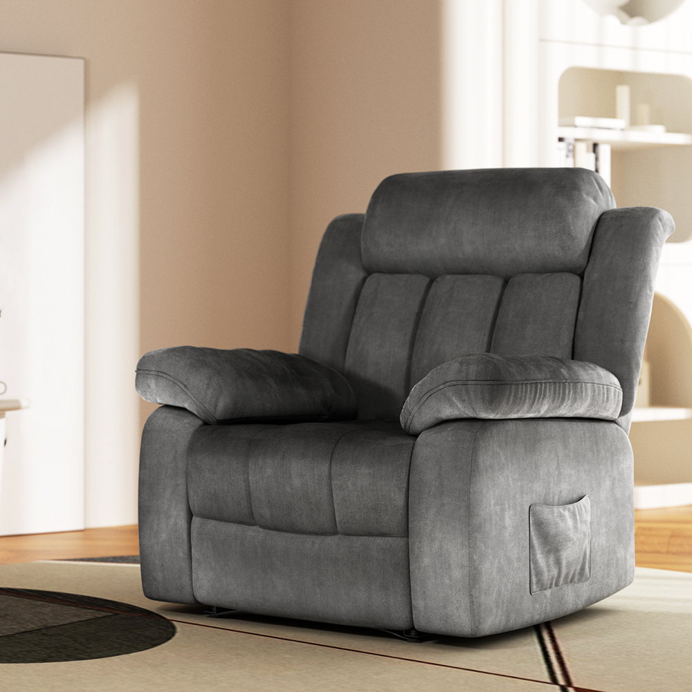 Artiss Electric Massage Recliner Chair Velvet Grey