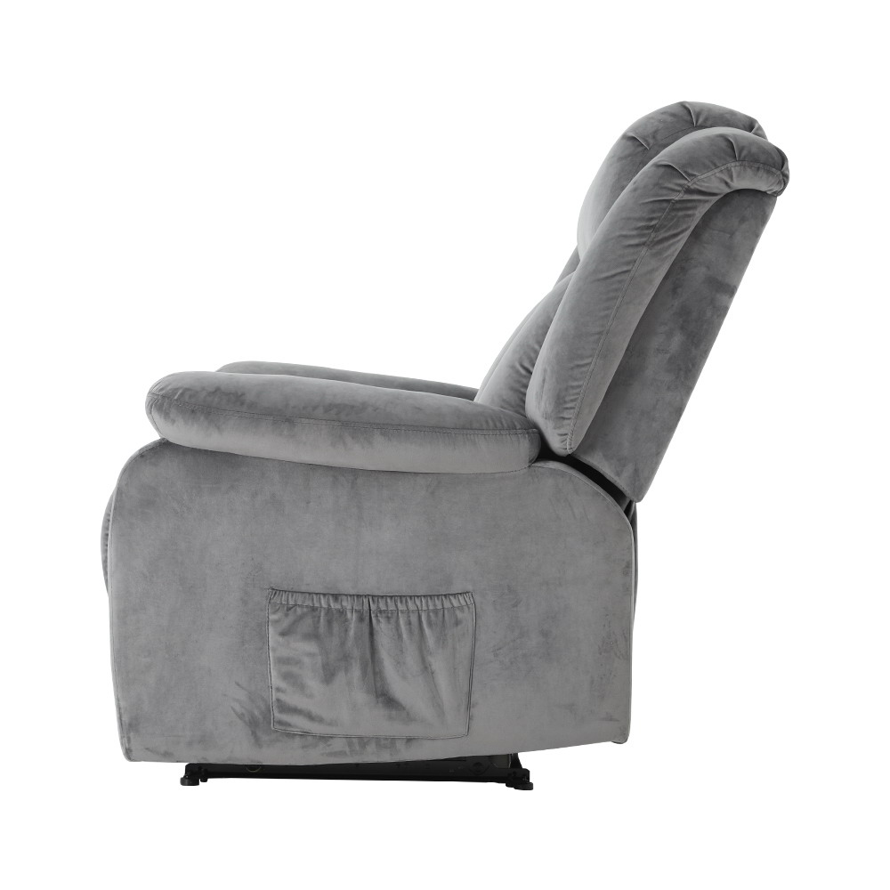 Artiss Electric Massage Recliner Chair Velvet Grey view 3