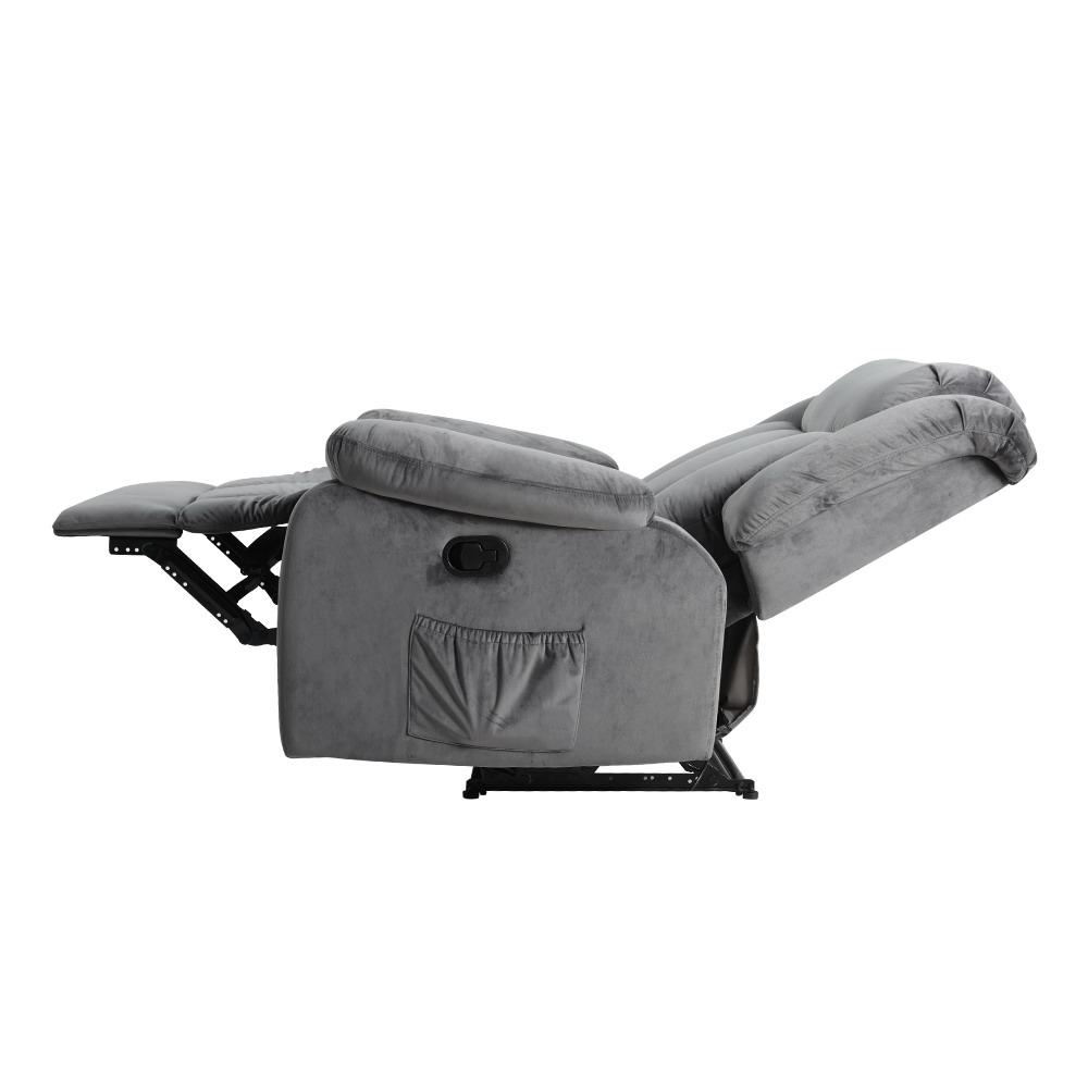 Artiss Electric Massage Recliner Chair Velvet Grey view 4