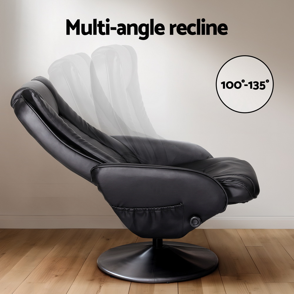Artiss Heated Massage Recliner Chair Black view 4