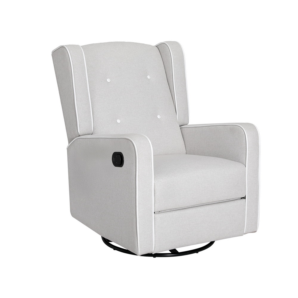 Artiss Recliner Armchair 360 Swivel Grey Fabric view 3