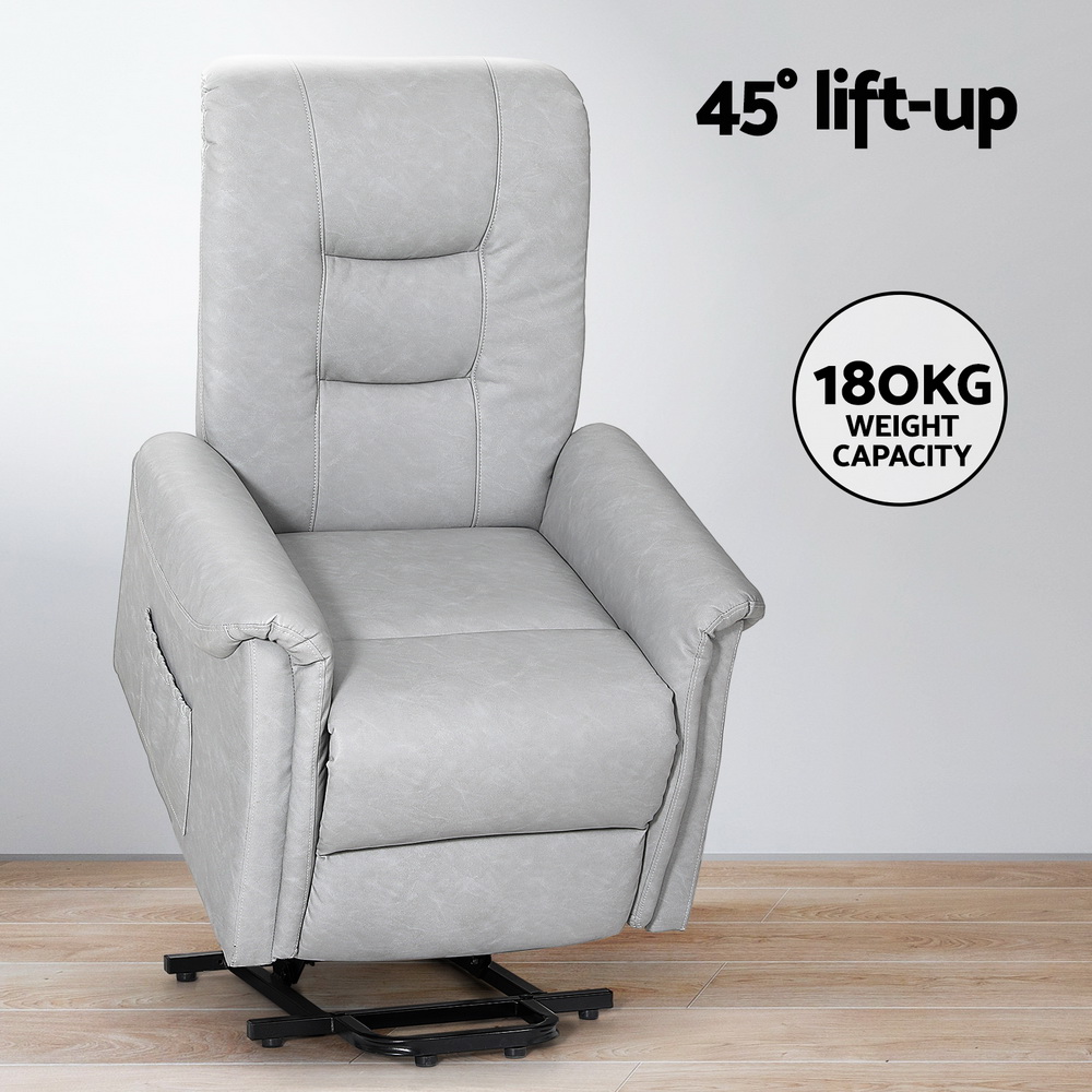 Artiss Lift Assist Recliner Chair Grey view 5