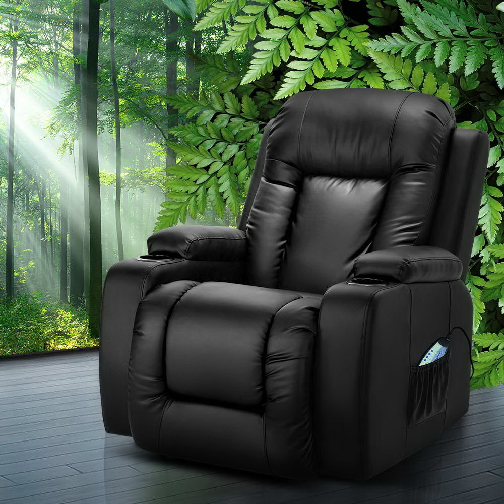 Artiss Electric Heated Massage Recliner Chair Leather