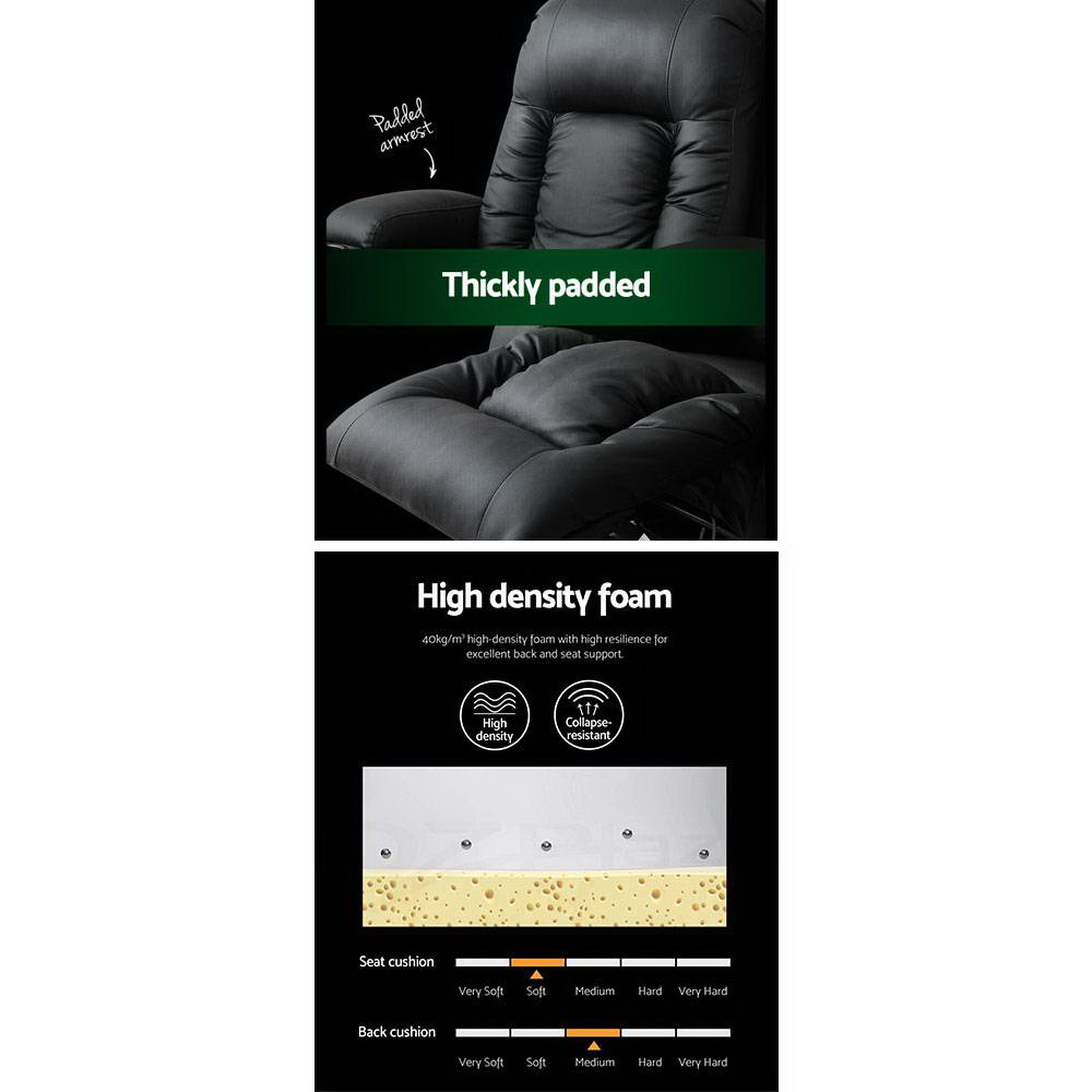 Artiss Electric Heated Massage Recliner Chair Leather view 5
