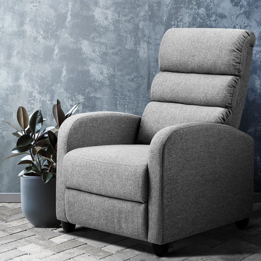 Artiss Bolivia Recliner Armchair Grey Fabric