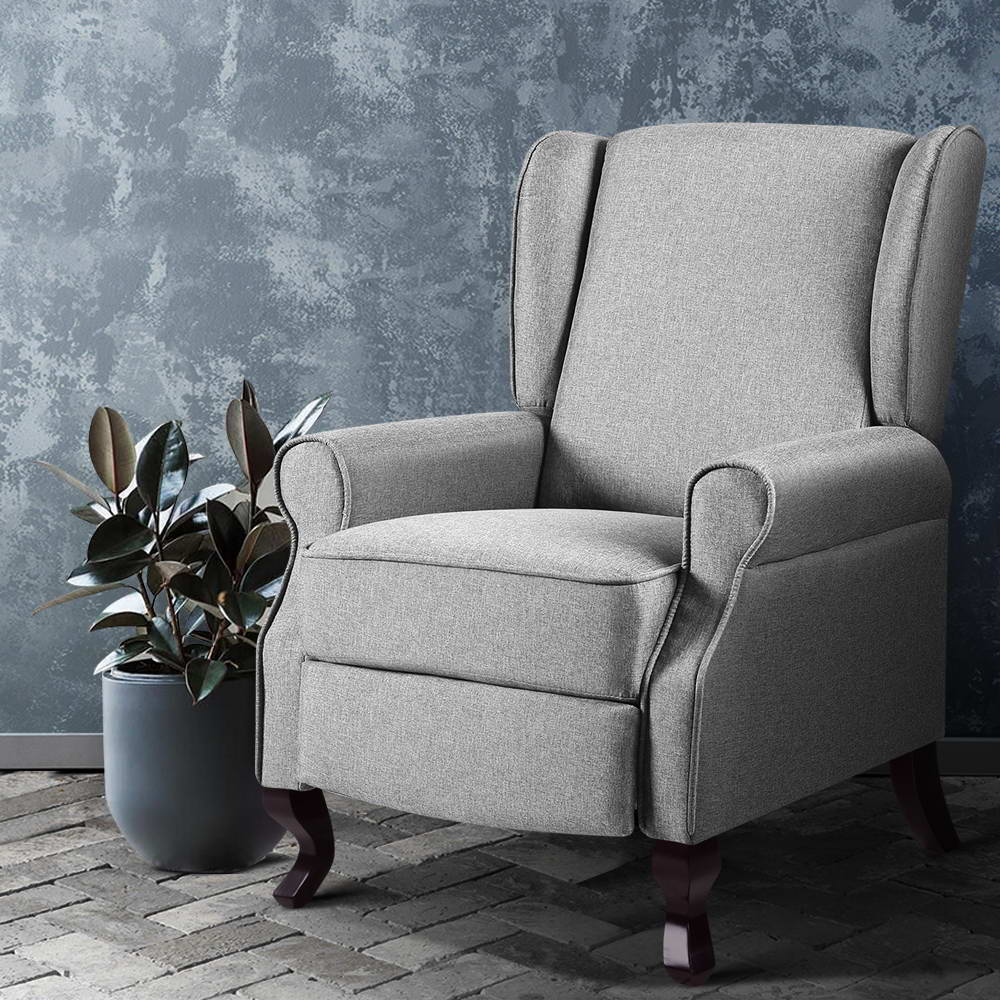 Artiss Domini Recliner Armchair Grey Fabric