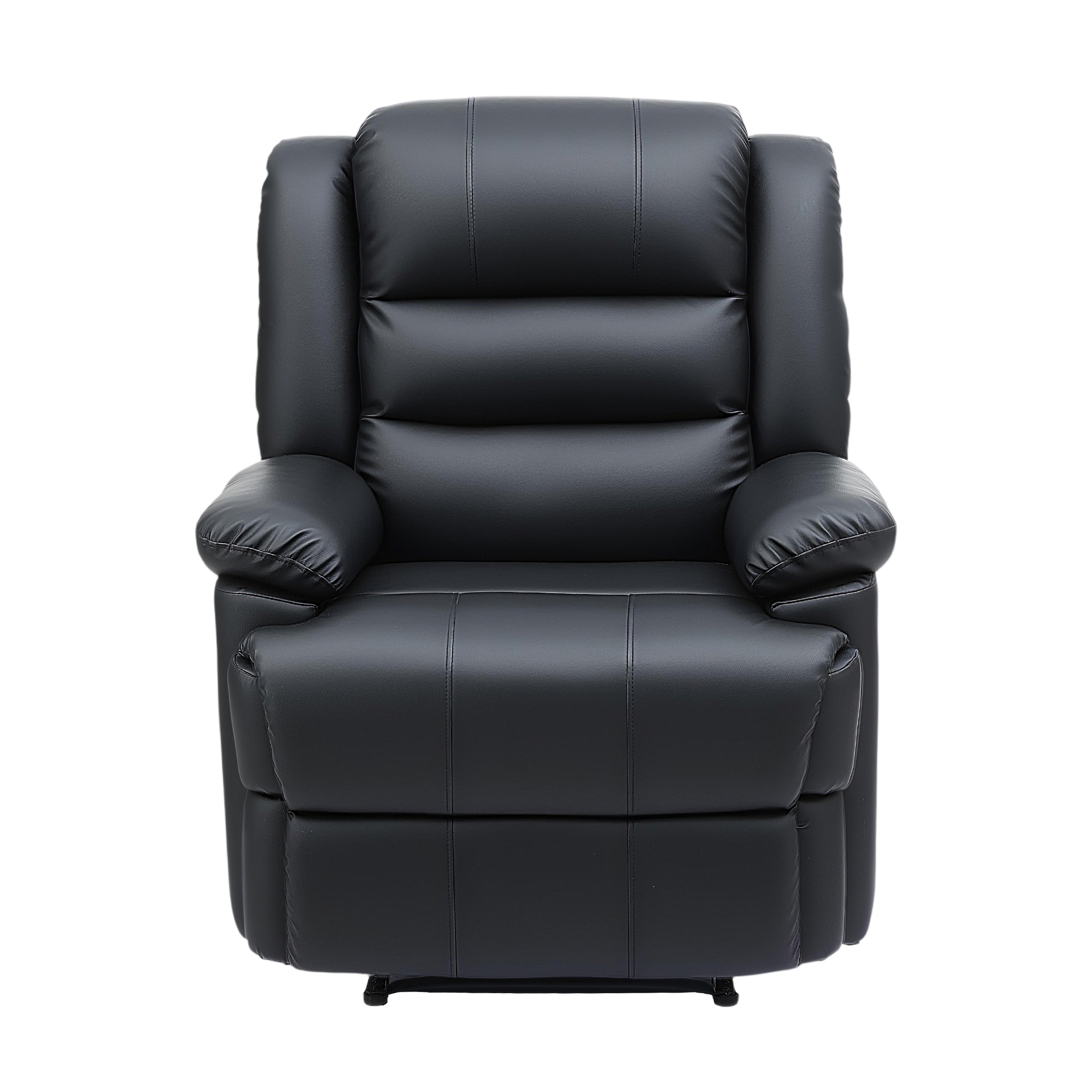Artiss Manual Recliner Chair Leather LED Black view 3