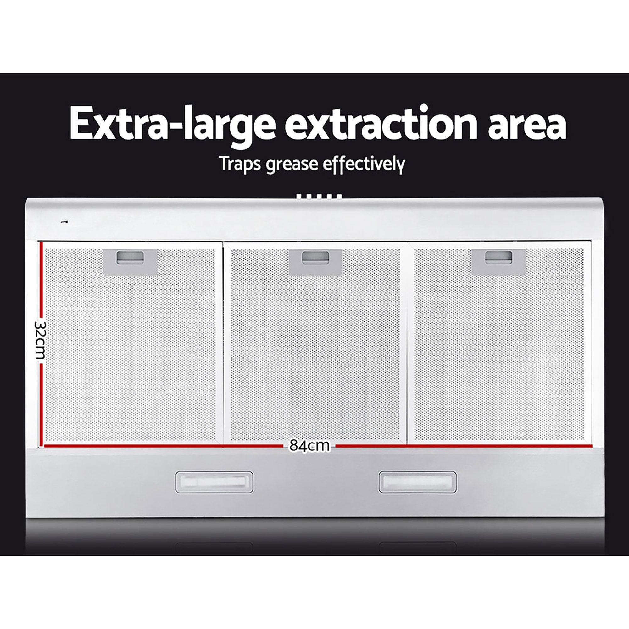 Devanti Stainless Steel Range Hood 125W Motor view 4