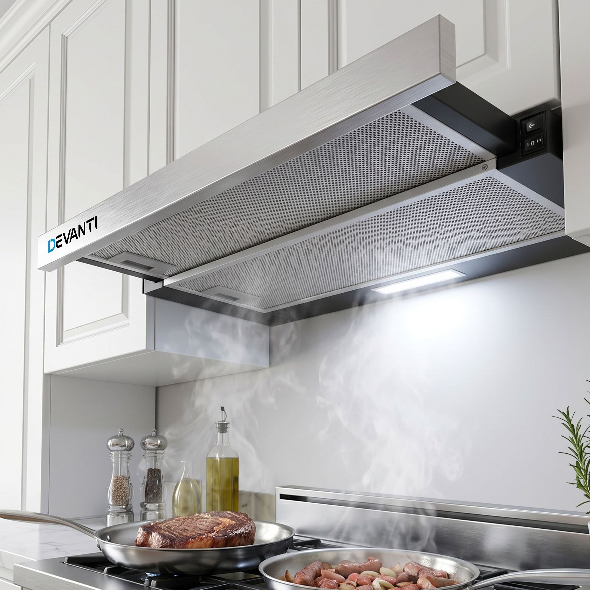 Devanti 60cm Slide-Out Range Hood Stainless Steel