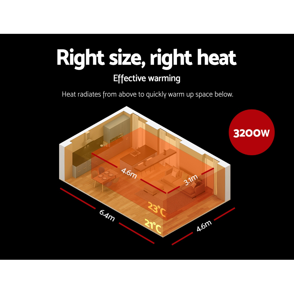 Devanti Outdoor Radiant Strip Heater 3200W view 4