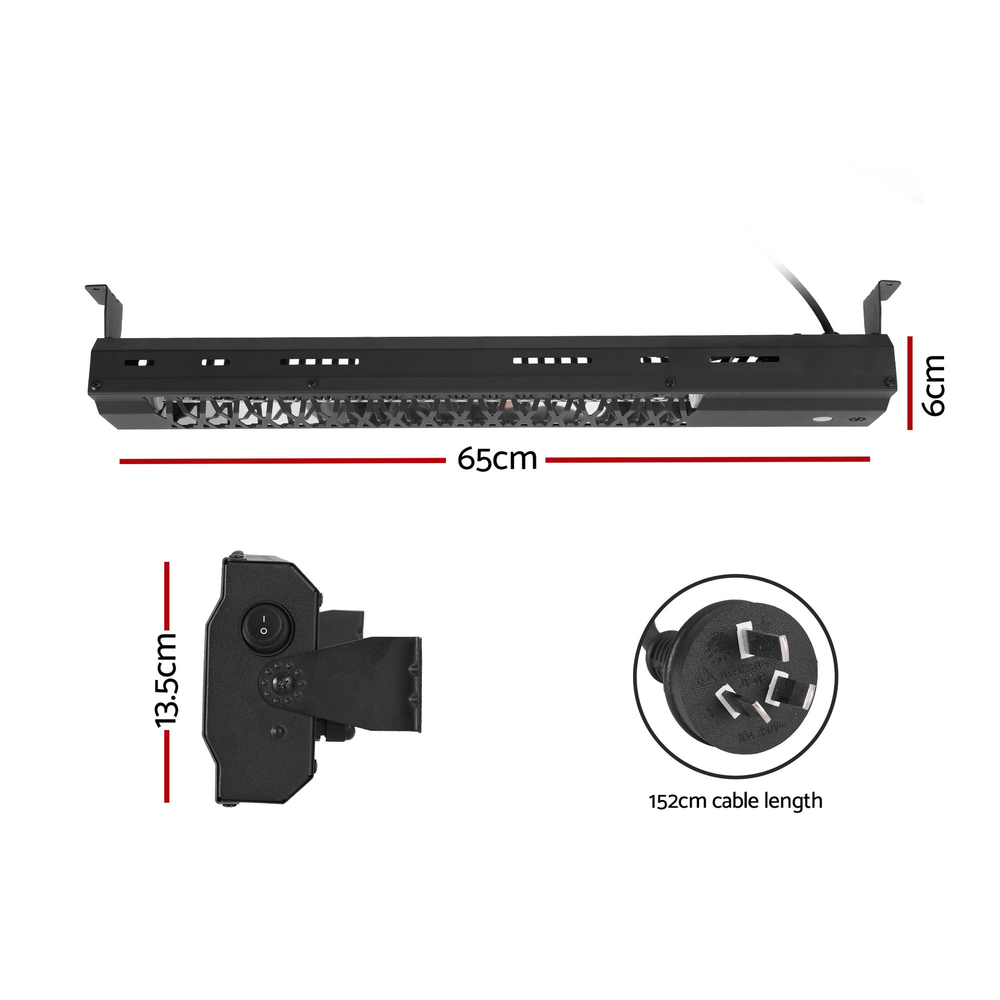 Devanti Halogen Strip Heater 2000W Rapid Heat view 2