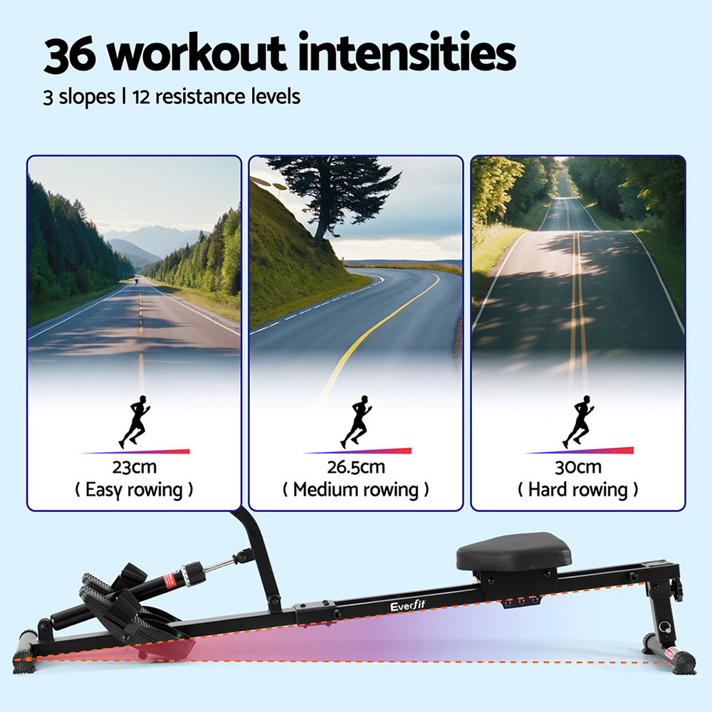 Everfit Hydraulic Rowing Machine Foldable 12 Levels view 4