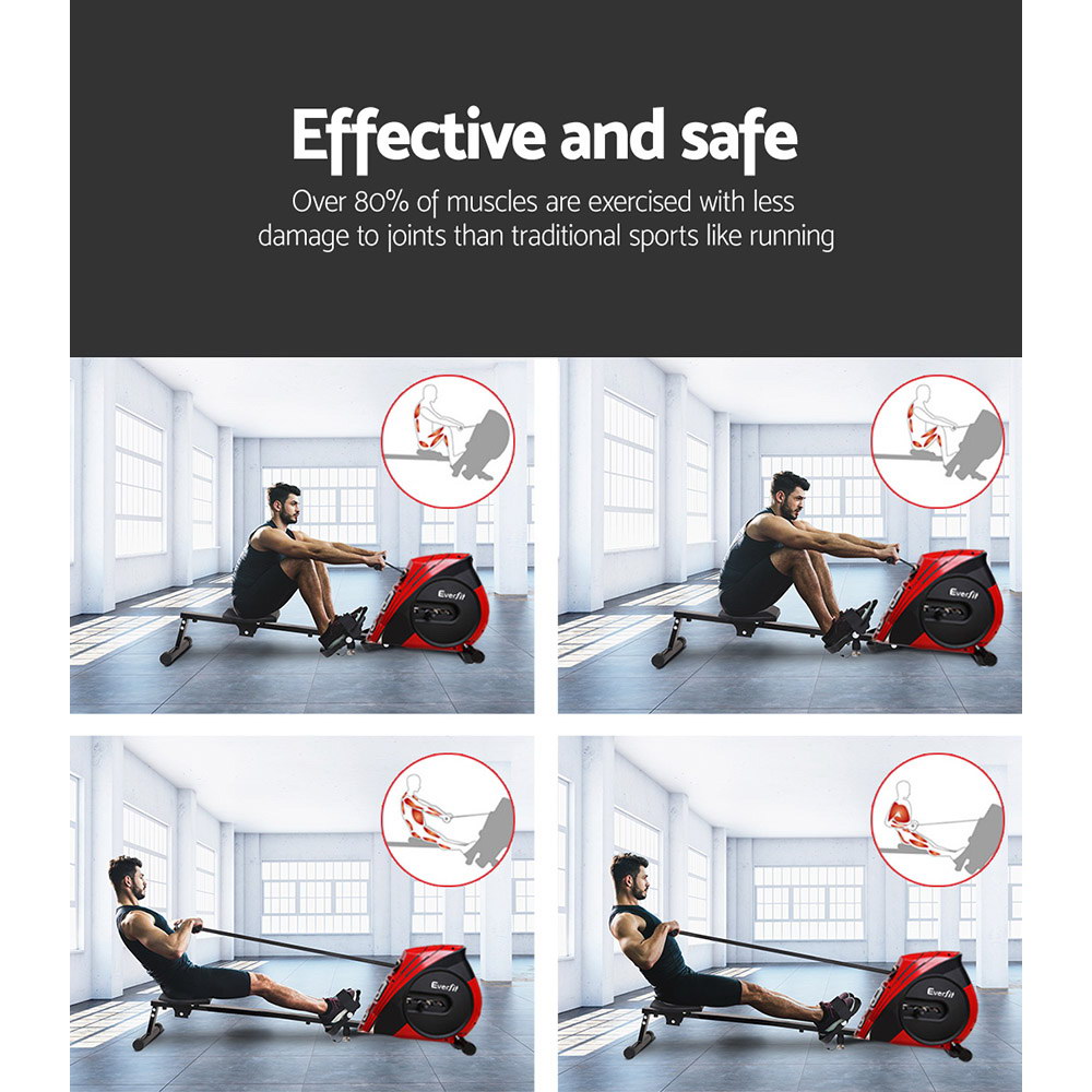 Everfit Elastic Rope Rowing Machine, 4 Resistance Levels view 4