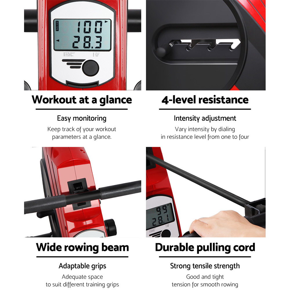 Everfit Elastic Rope Rowing Machine, 4 Resistance Levels view 5