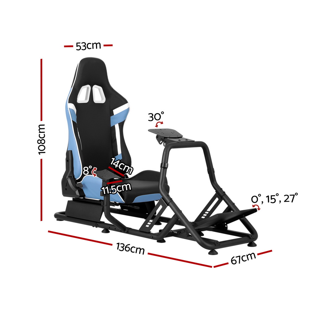 Artiss Racing Simulator Cockpit Gaming Chair Blue view 2