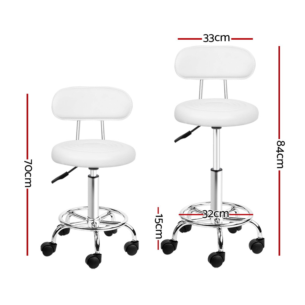 Artiss Salon Stool with Backrest view 2