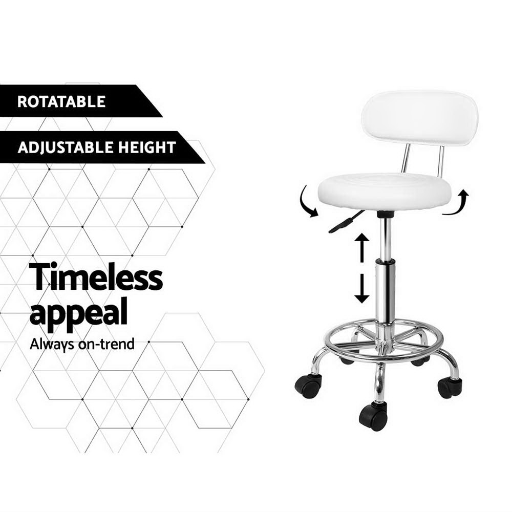 Artiss Salon Stool with Backrest view 5