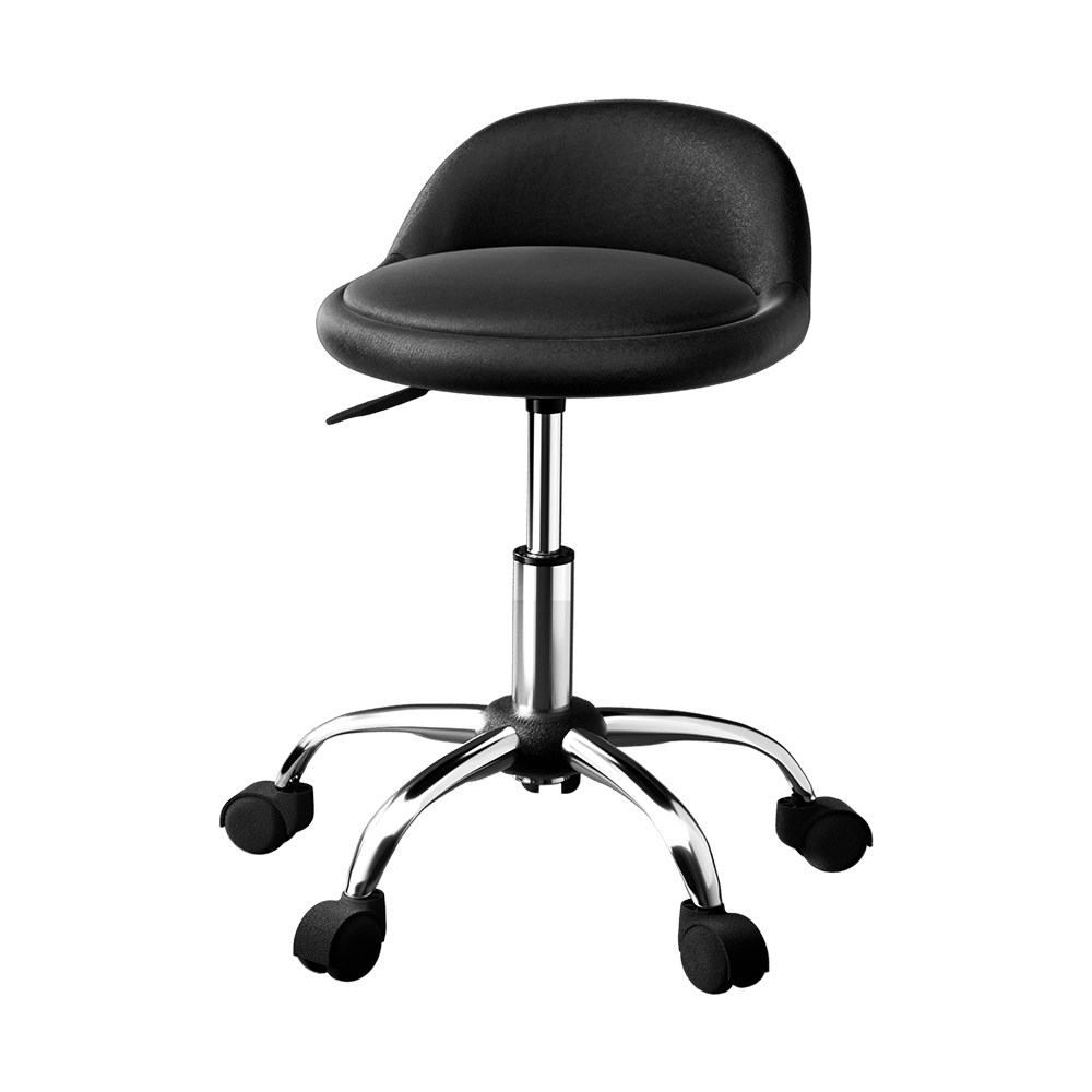 Artiss Salon Stool with Backrest Black