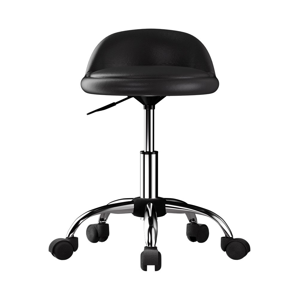Artiss Salon Stool with Backrest Black view 3
