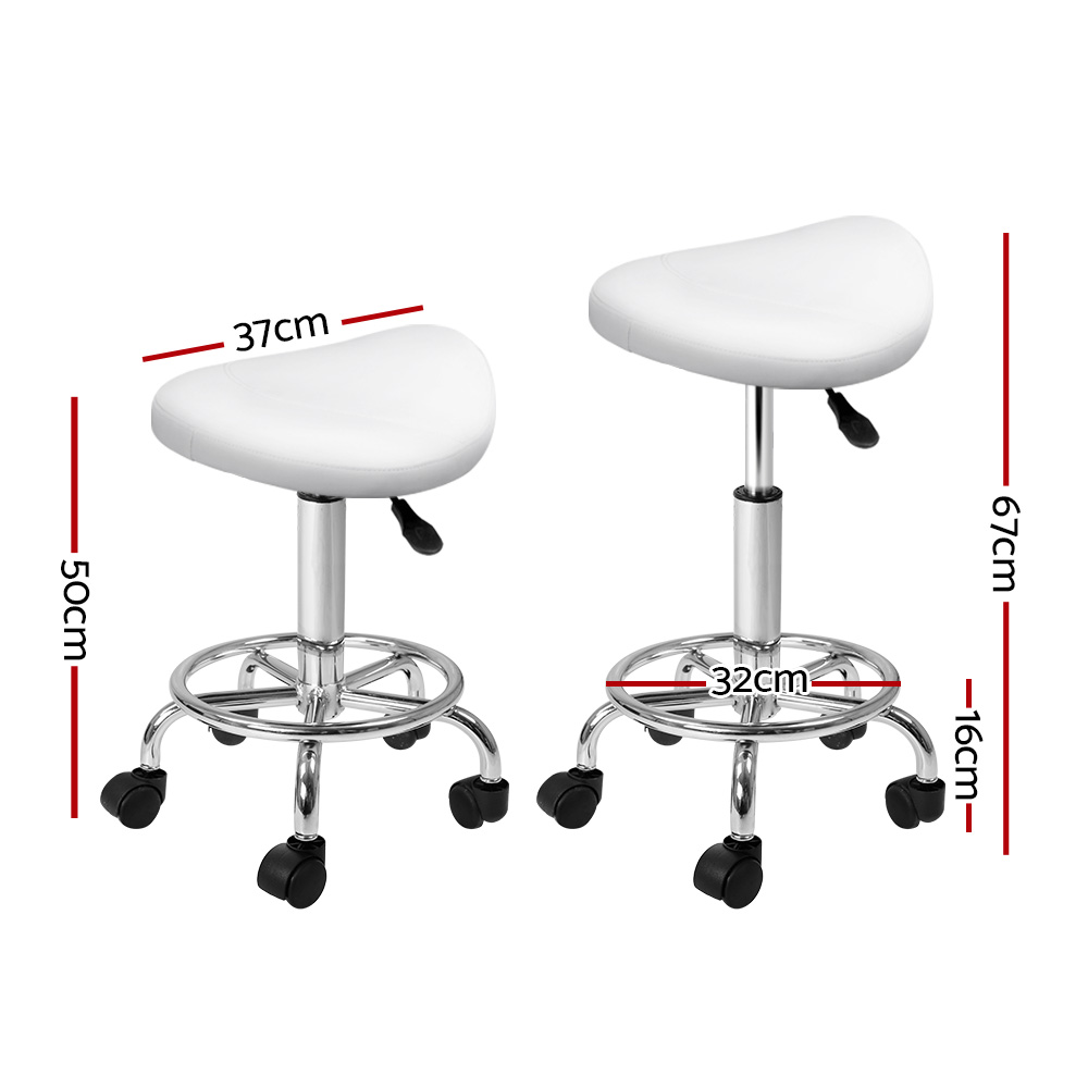 Artiss Saddle Swivel Salon Stool view 2
